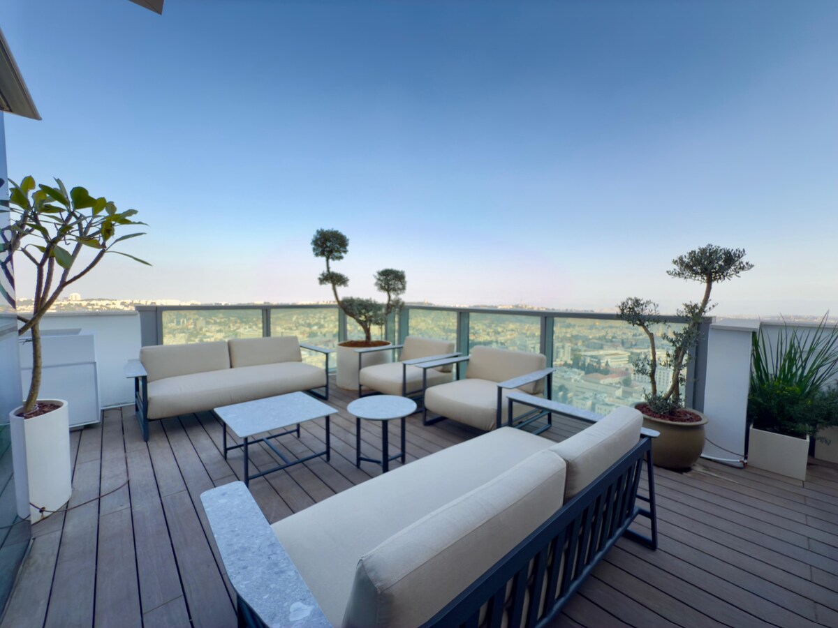 Lounge seating on the terrace